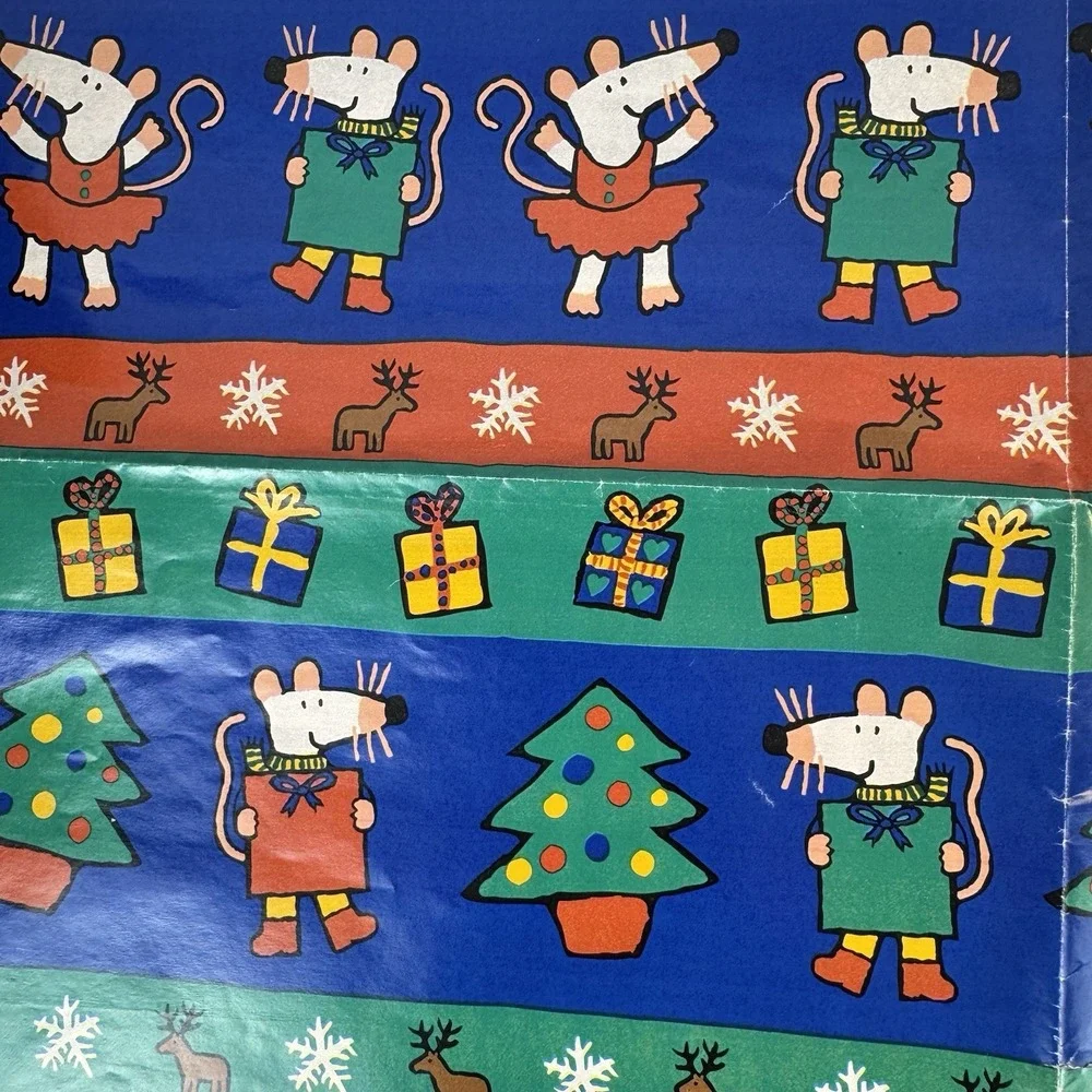 Maisy Mouse Christmas gift wrap Vintage 1998